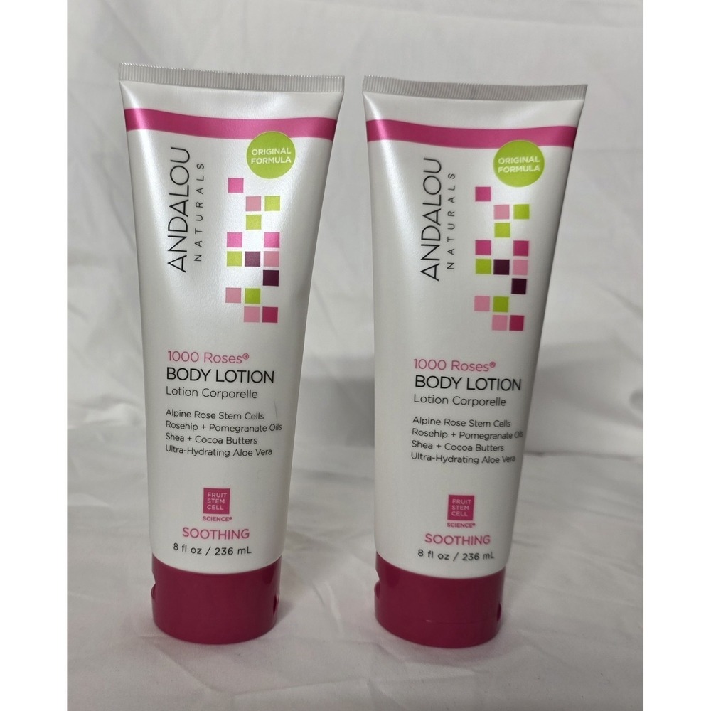 2 - Andalou Naturals 1000 Roses Soothing Body Lotion, 8 Fl Oz Each